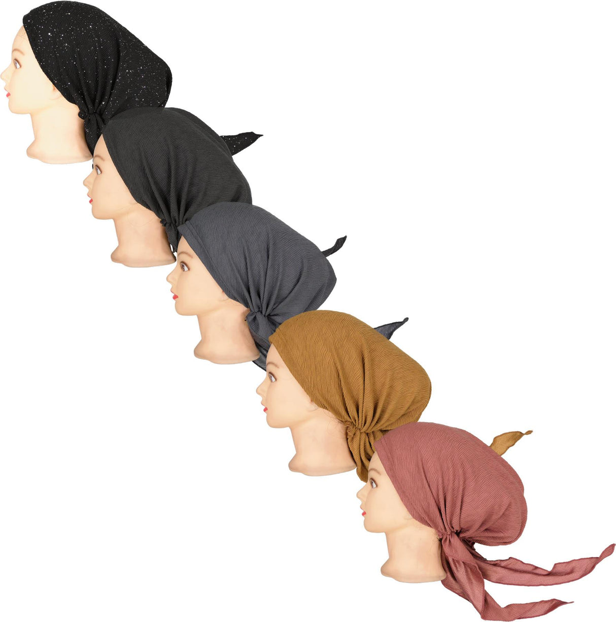 Lizi Womens Creped Solid Pre-Tied Bandana - ACRS Lizi Womens Creped Solid Pre-Tied Bandana - ACRS