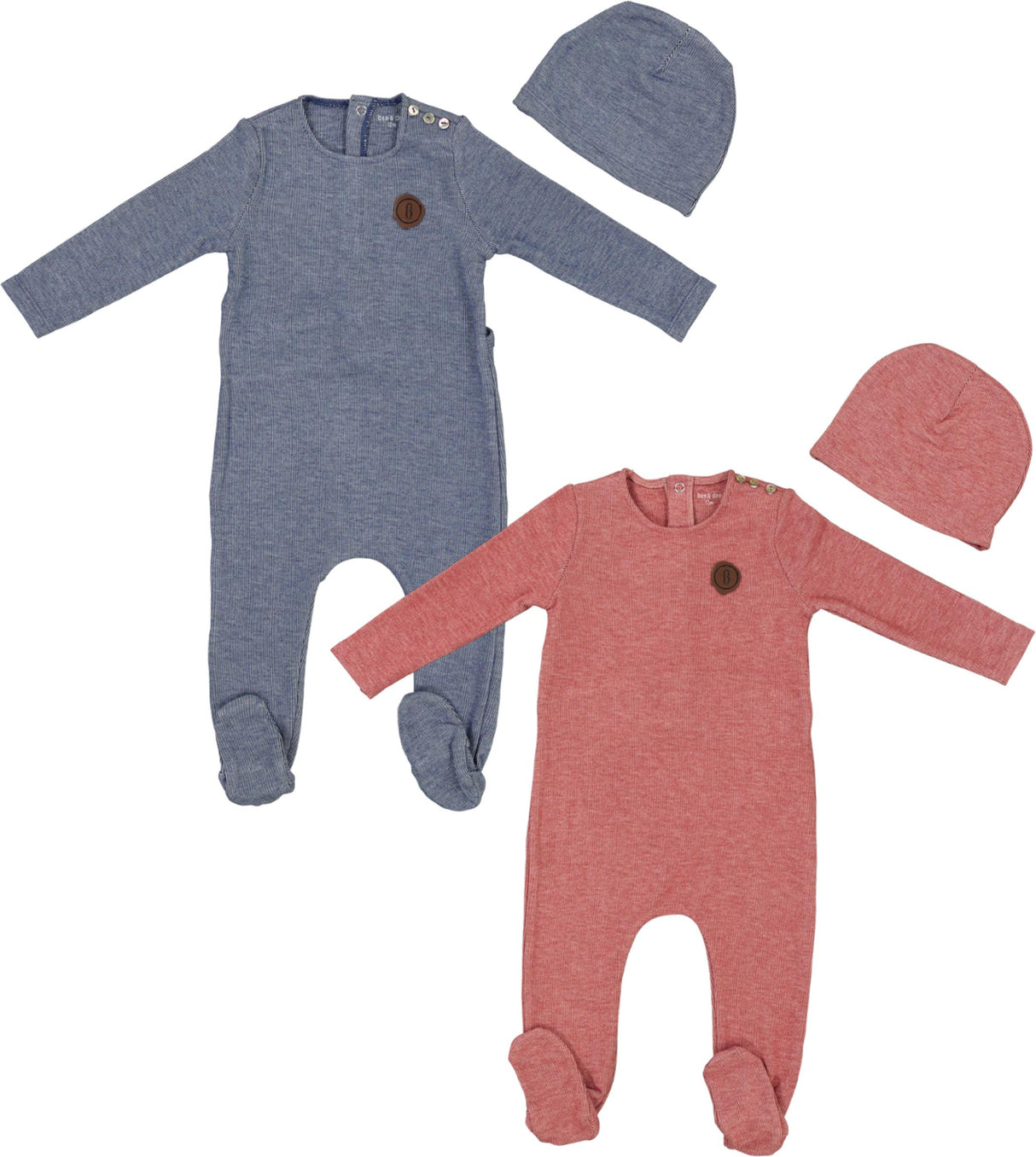Bee & Dee Baby Boys Girls Cotton Stretchie & Beanie Set - JSS Bee & Dee Baby Boys Girls Cotton Stretchie & Beanie Set - JSS