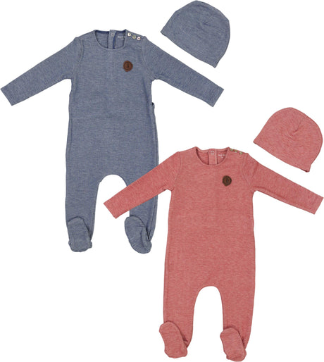 Bee & Dee Baby Boys Girls Cotton Stretchie & Beanie Set - JSS Bee & Dee Baby Boys Girls Cotton Stretchie & Beanie Set - JSS
