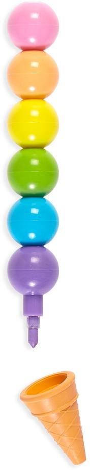 ooly Rainbow Scoops Stacking Erasable Crayons + Scented Eraser - 133-099 ooly Rainbow Scoops Stacking Erasable Crayons + Scented Eraser - 133-099