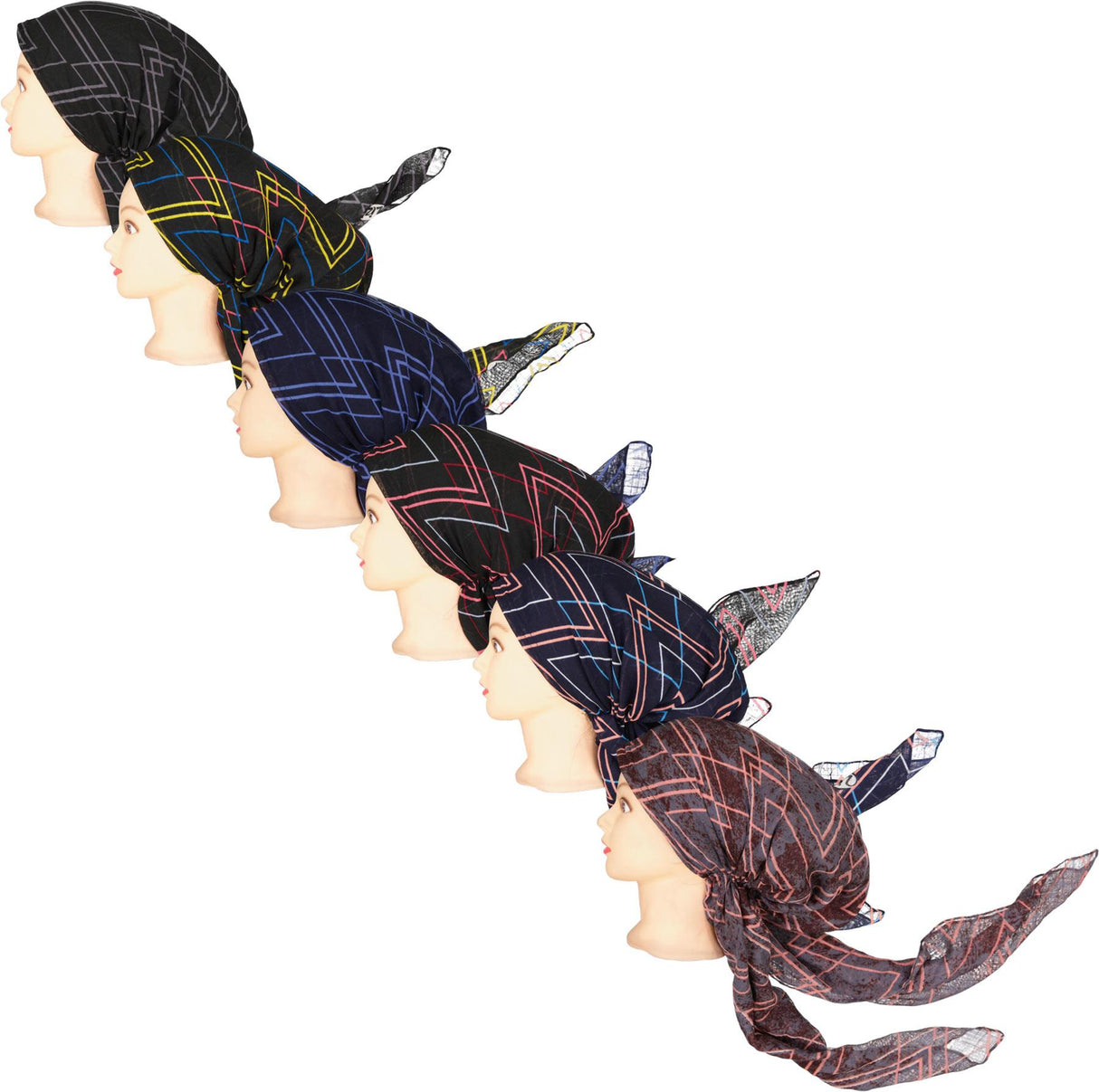 Lizi Womens Zig Zag Pre-Tied Bandana - AZZ Lizi Womens Zig Zag Pre-Tied Bandana - AZZ