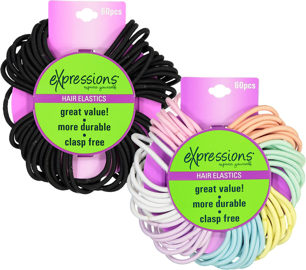 Expressions Ponytail Holder 60 Pack - EX138 Expressions Ponytail Holder 60 Pack - EX138