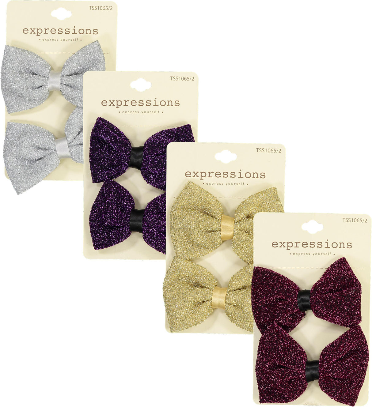 Expressions Girls Metallic Bow Hair Clip 2 Pack - TSS1065 Expressions Girls Metallic Bow Hair Clip 2 Pack - TSS1065