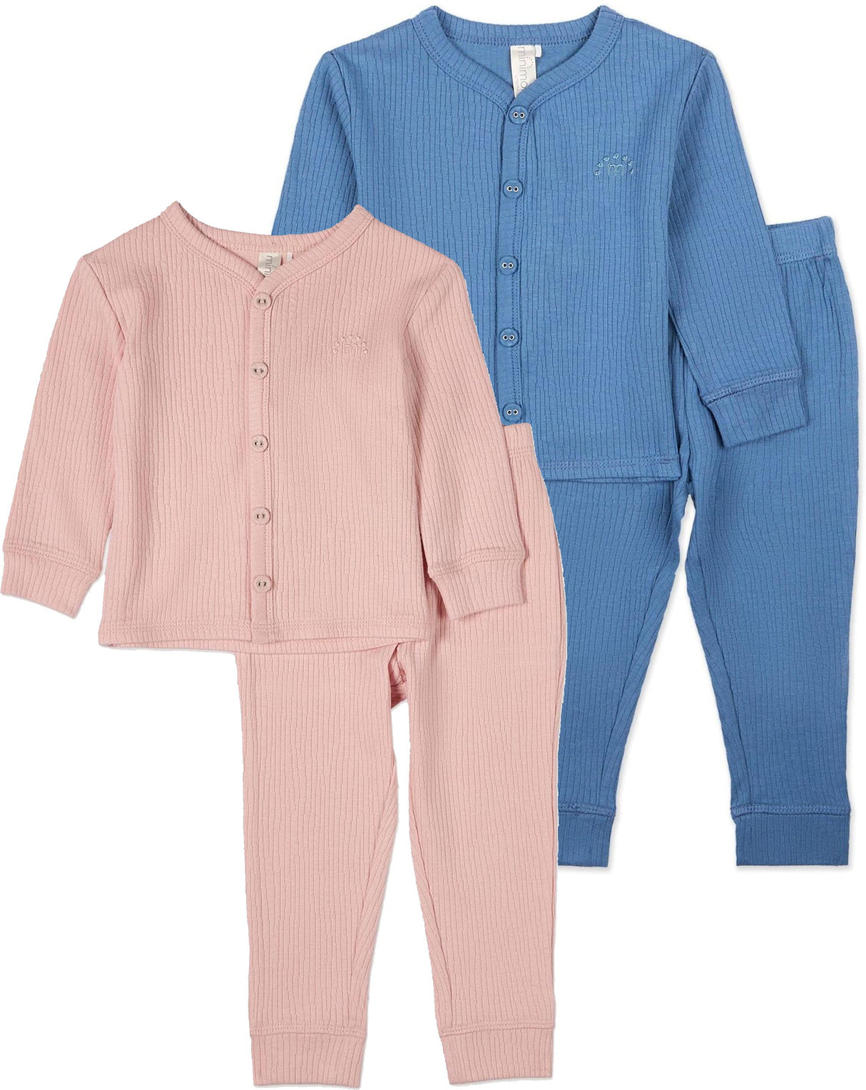 MiniMoi by Memoi Boys Girls Ribbed Cotton Pajamas - IBJ09665 MiniMoi by Memoi Boys Girls Ribbed Cotton Pajamas - IBJ09665