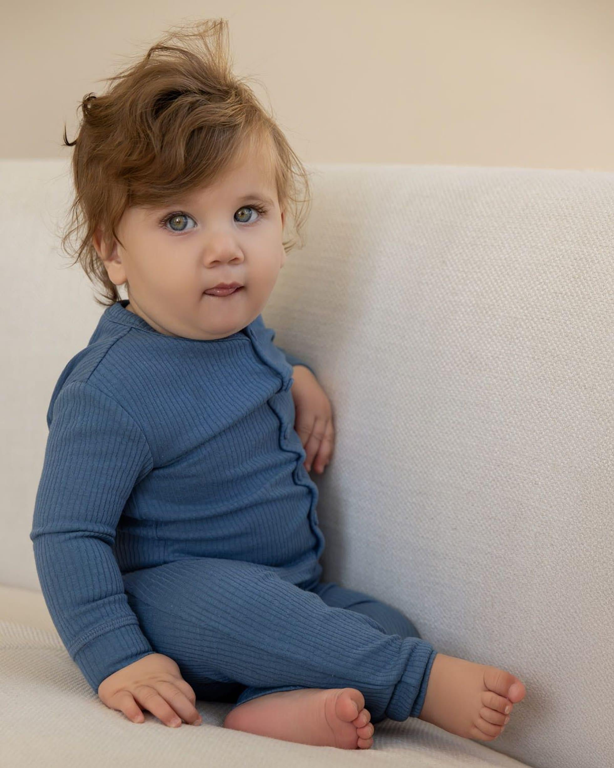 MiniMoi by Memoi Boys Girls Ribbed Cotton Pajamas - IBJ09665