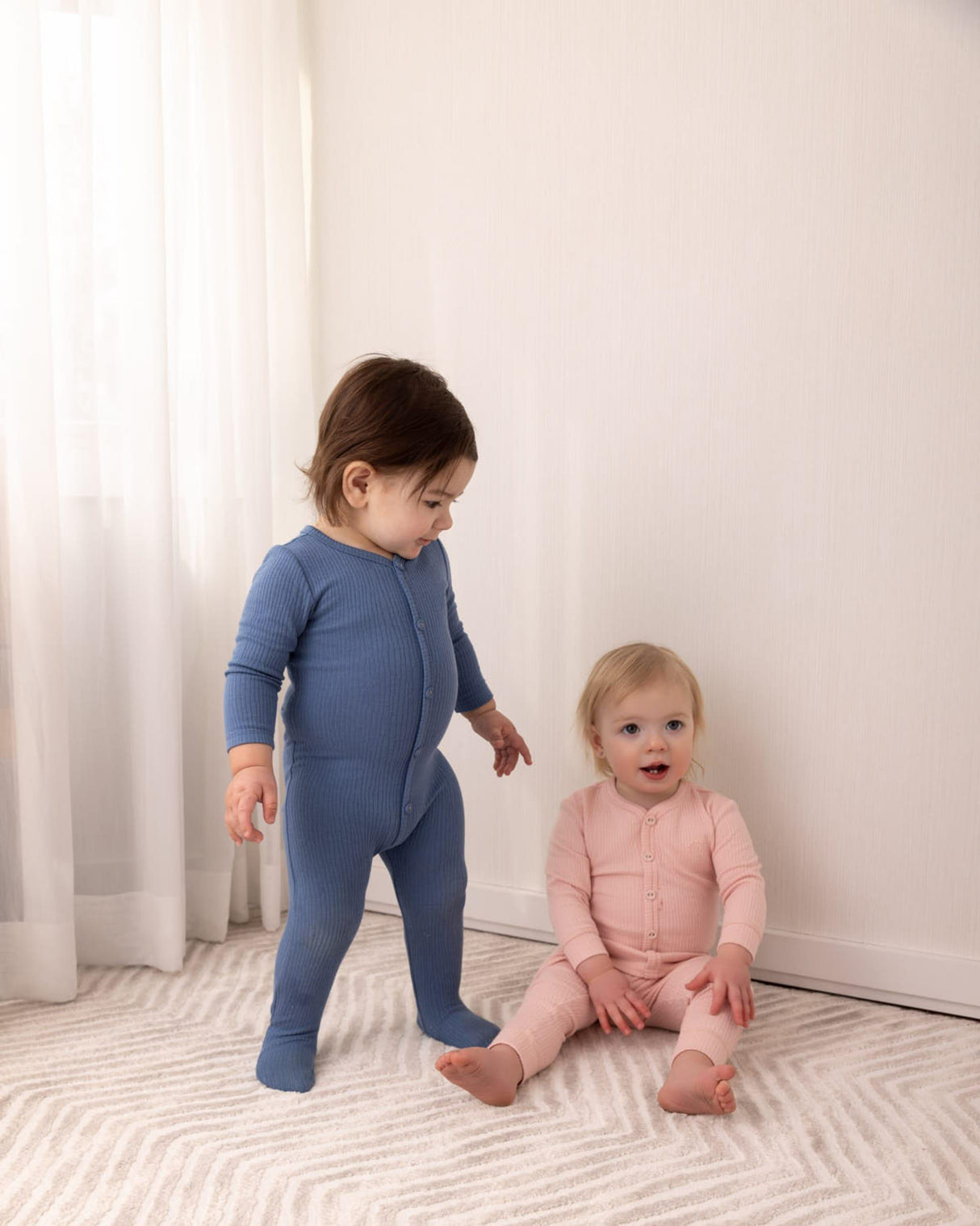 MiniMoi by Memoi Boys Girls Ribbed Cotton Pajamas - IBJ09665 MiniMoi by Memoi Boys Girls Ribbed Cotton Pajamas - IBJ09665