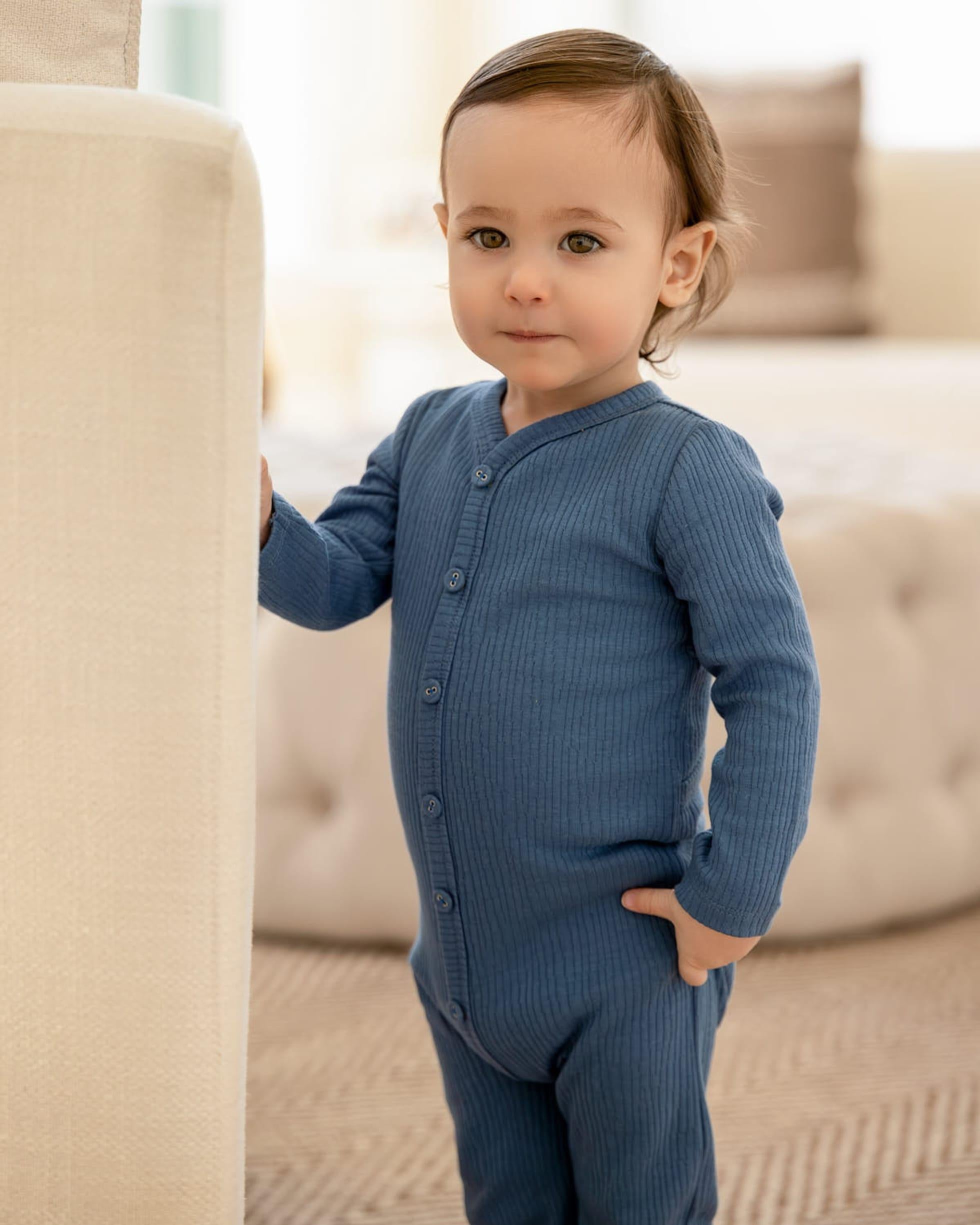 MiniMoi by Memoi Baby Boys Girls Ribbed Cotton Stretchie - IAA09666