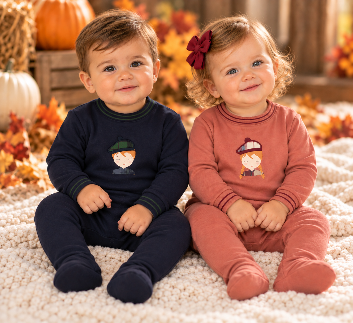 Ely's & Co Baby Boys Girls Scottish Cotton Footie - AW26-0064-0066 Ely's & Co Baby Boys Girls Scottish Cotton Footie - AW26-0064-0066