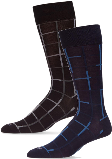 Memoi Mens Windowpane Bamboo Dress Socks - ACV07564 Memoi Mens Windowpane Bamboo Dress Socks - ACV07564