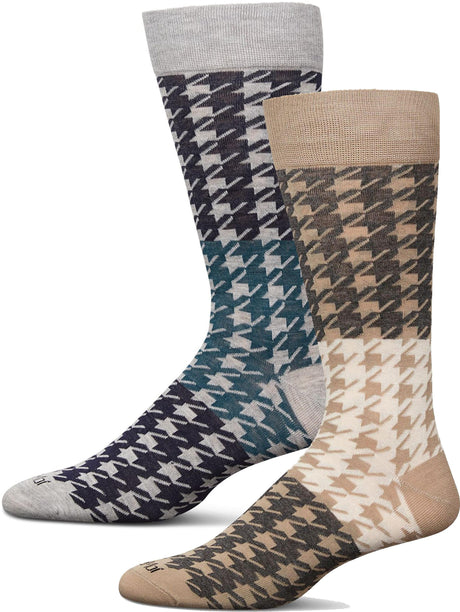 Memoi Mens Houndstooth Bamboo Dress Socks - ACV09014 Memoi Mens Houndstooth Bamboo Dress Socks - ACV09014