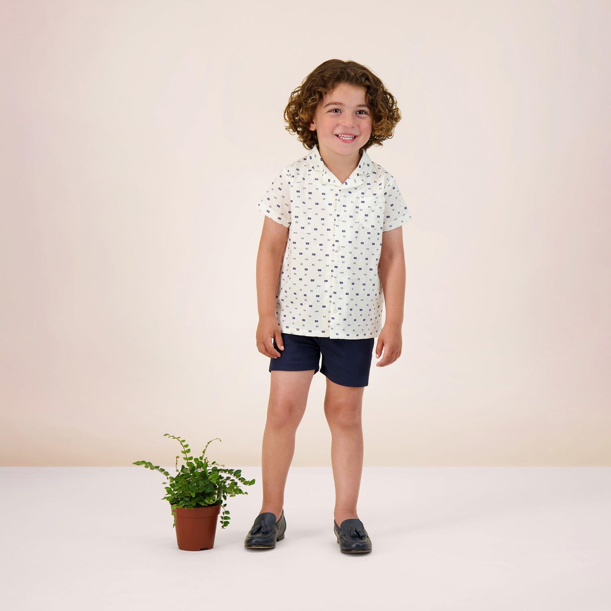 Analogie by Lil Legs Geometric Collection Boys Short Sleeve Collar Dress Shirt - GMCS Analogie by Lil Legs Geometric Collection Boys Short Sleeve Collar Dress Shirt - GMCS