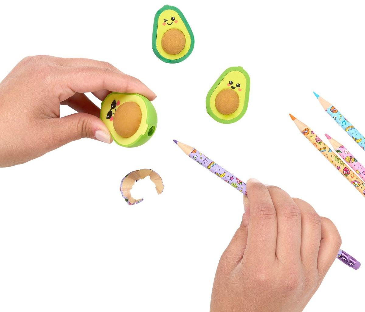 ooly Avocado Sharpener & Eraser 3 piece Set - 112-113 ooly Avocado Sharpener & Eraser 3 piece Set - 112-113