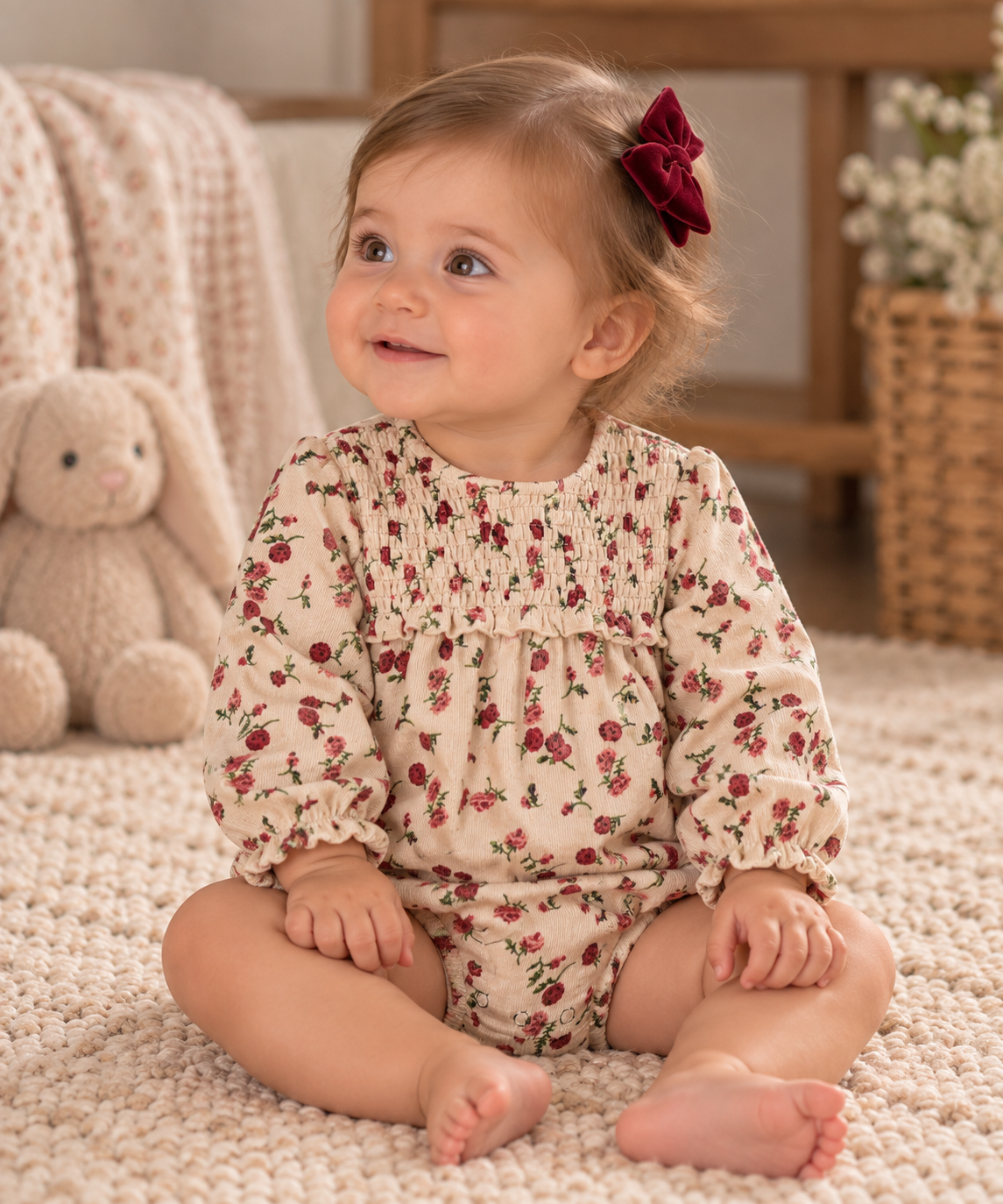 Cheribelle Baby Girls Corduroy Romper - 13802maw Cheribelle Baby Girls Corduroy Romper - 13802maw