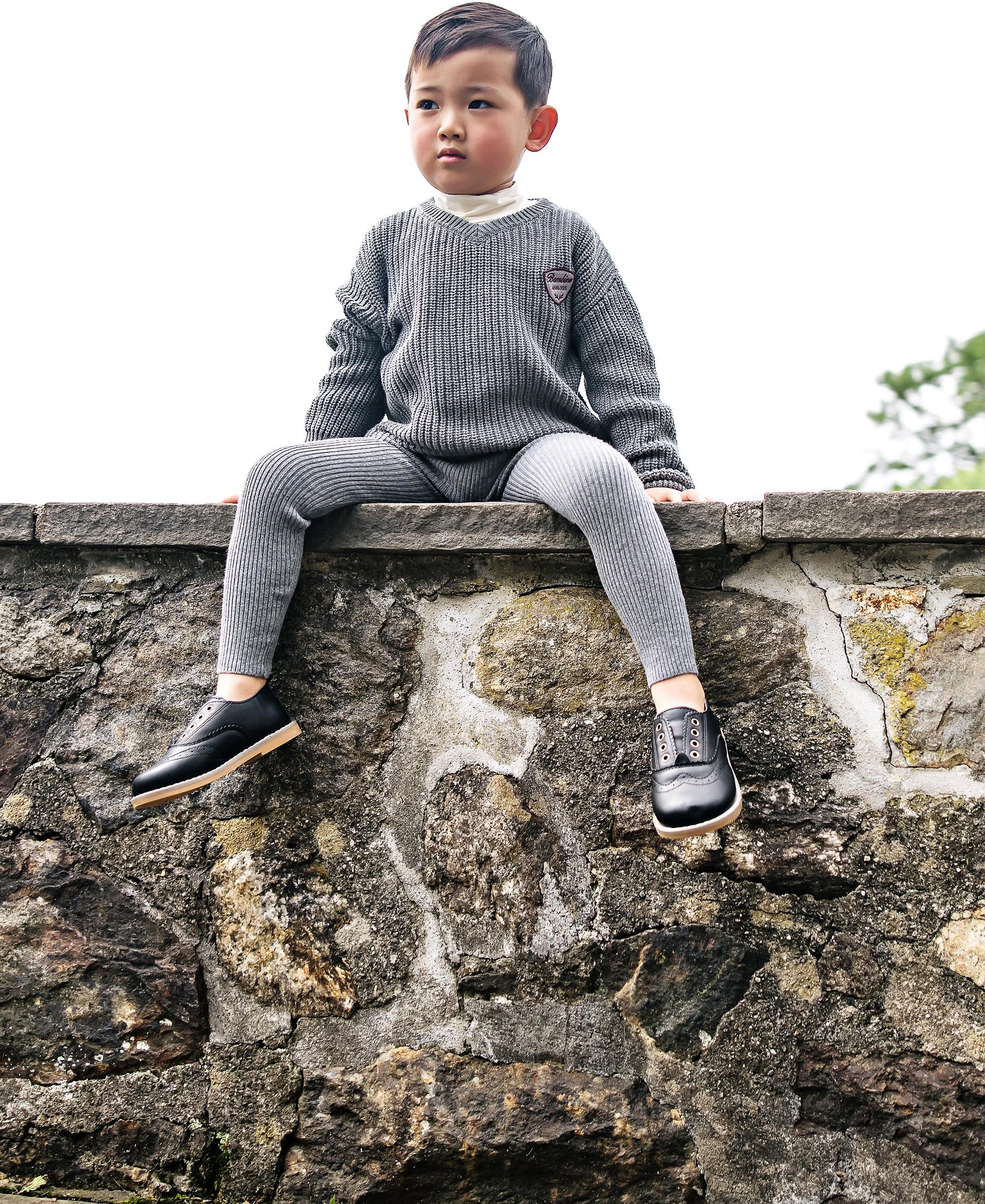Analogie by Lil Legs Knit Collection Baby Toddler Boys Knit V-Neck Outfit - DKVNTS