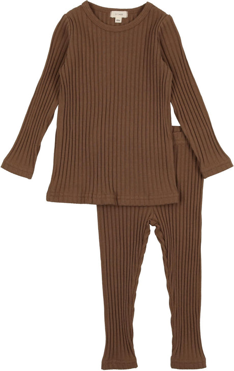 Lil Legs Ribbed Fashion Collection Boys Girls Wide Ribbed Mock Neck The Rib Set Outfit