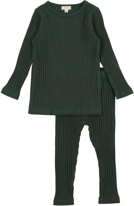 Lil Legs Ribbed Fashion Collection Boys Girls Wide Ribbed Mock Neck The Rib Set Outfit