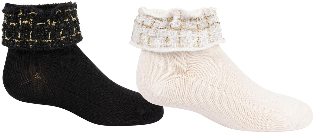 Zubii Girls Tweed Ruffle Ankle Socks - 1113 Zubii Girls Tweed Ruffle Ankle Socks - 1113