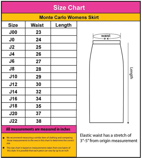 Monte Carlo Womens Velour Skirt - M472V