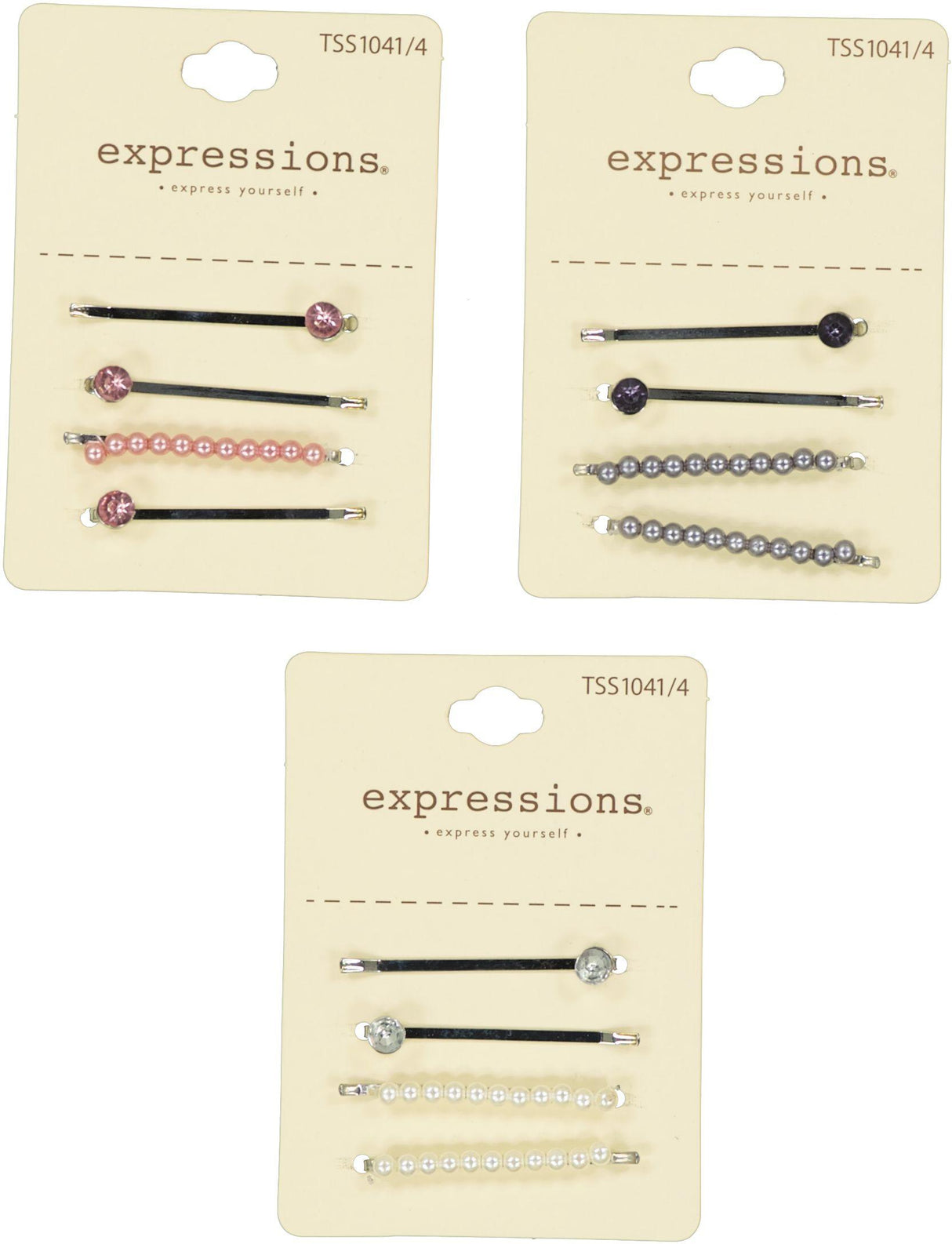 Expressions Pearl & Gemstone Hair Pins 4 Pack - TSS1041 Expressions Pearl & Gemstone Hair Pins 4 Pack - TSS1041