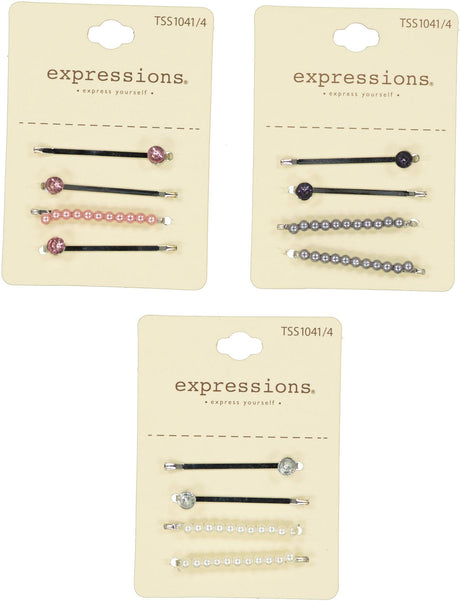Expressions Pearl & Gemstone Hair Pins 4 Pack - TSS1041 Expressions Pearl & Gemstone Hair Pins 4 Pack - TSS1041