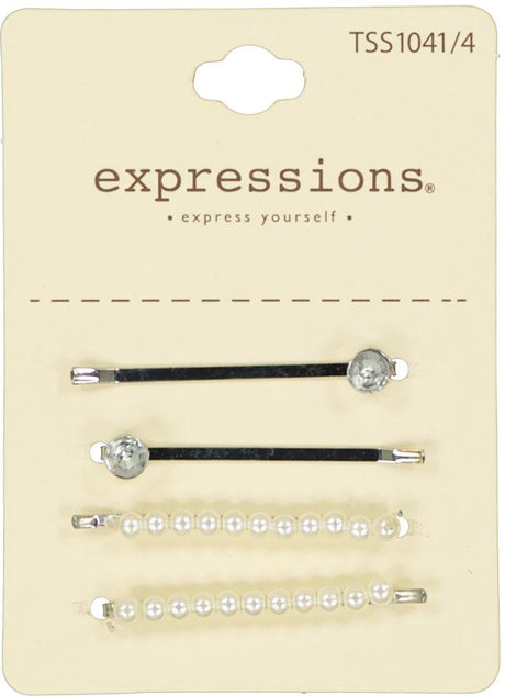 Expressions Pearl & Gemstone Hair Pins 4 Pack - TSS1041