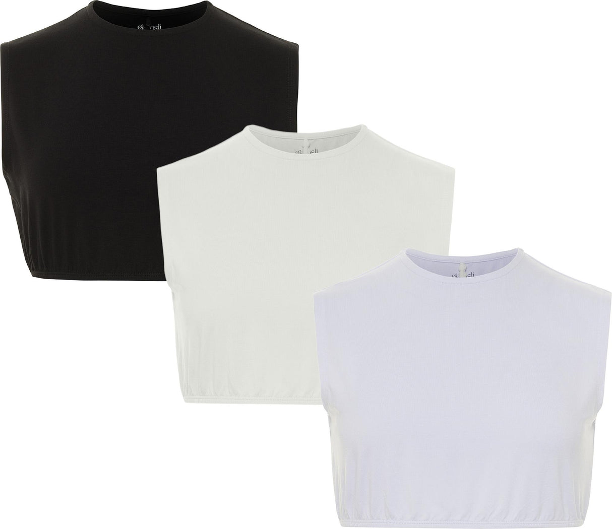 Gemsli Womens Sleeveless Modal Crop Shell w/ Adjust-A-Neck - SH368 Gemsli Womens Sleeveless Modal Crop Shell w/ Adjust-A-Neck - SH368