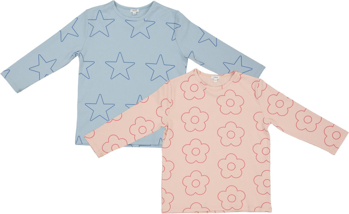 Bonjoy Girls Flower/Star Print 3/4 Sleeve T-shirt - BTSS26002T Bonjoy Girls Flower/Star Print 3/4 Sleeve T-shirt - BTSS26002T