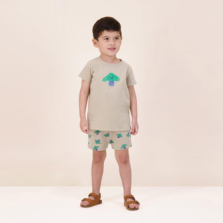 Analogie by Lil Legs Taupe Collection Boys Mushroom Short Sleeve T-shirt Tee - TMTS Analogie by Lil Legs Taupe Collection Boys Mushroom Short Sleeve T-shirt Tee - TMTS