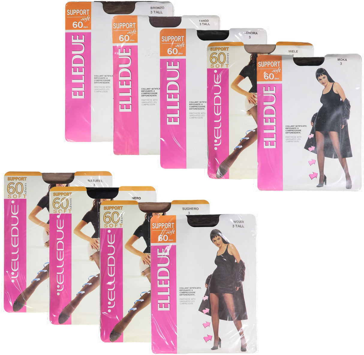 Elledue Womens Support 60 Denier Opaque Pantyhose Tights Elledue Womens Support 60 Denier Opaque Pantyhose Tights