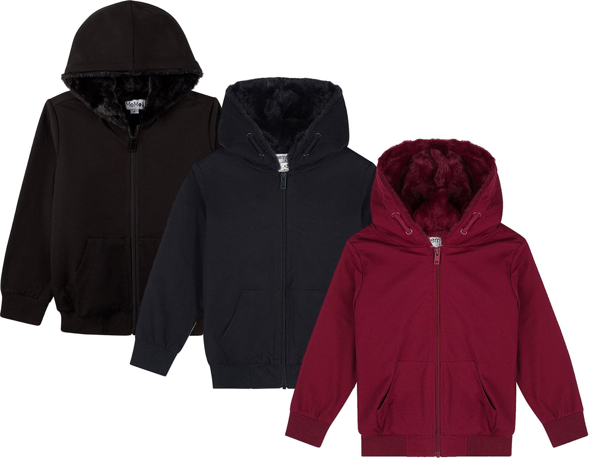 Memoi Boys Girls Faux Fur Zip Up Hoodie - MBJ-005 Memoi Boys Girls Faux Fur Zip Up Hoodie - MBJ-005