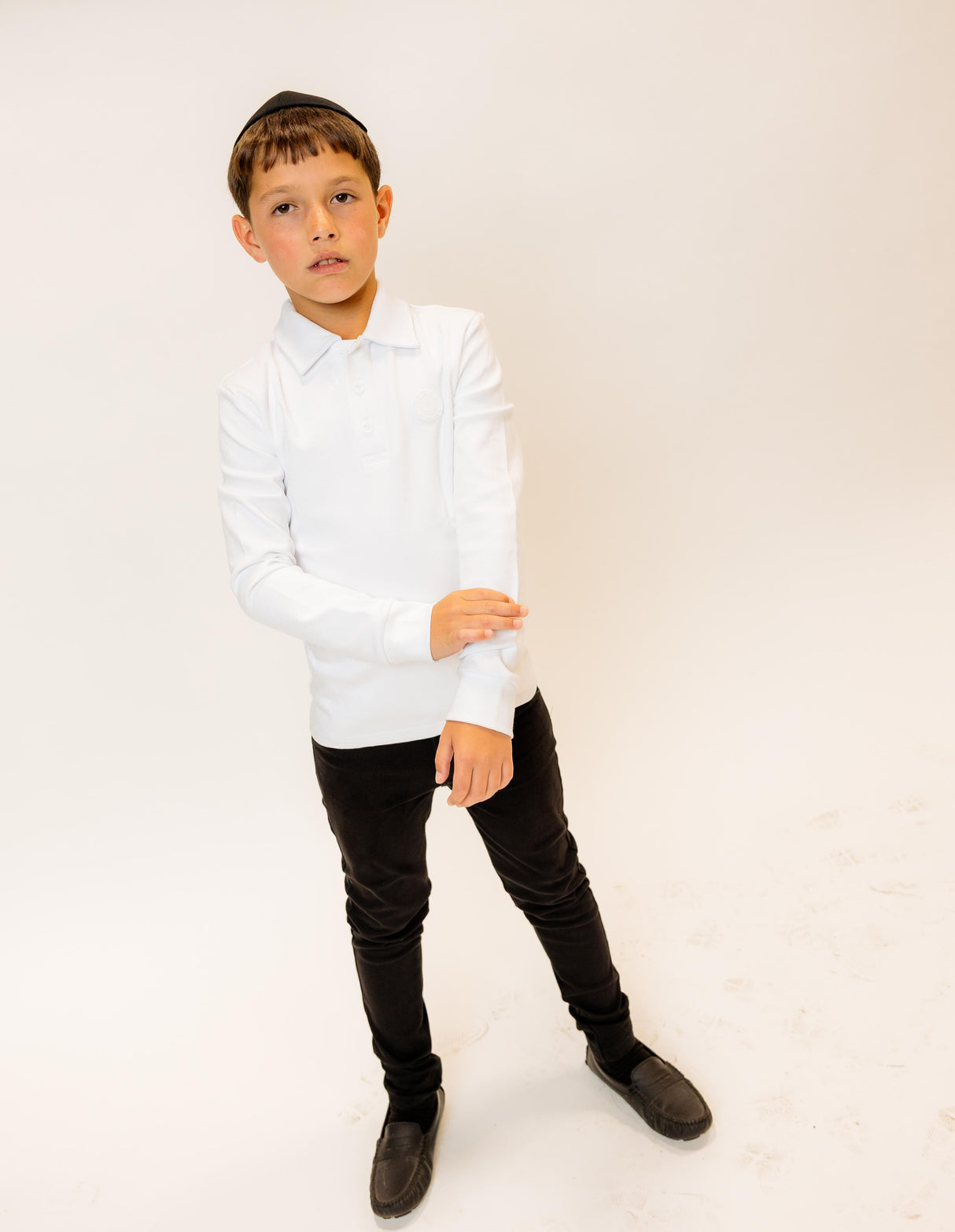 3 Buttons Boys Long Sleeve Polo Shirt - Classic 3 Buttons Boys Long Sleeve Polo Shirt - Classic