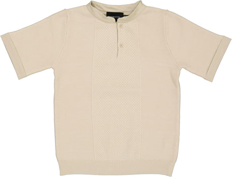 Hopscotch Boys Textured Mandarin Collar Short Sleeve Sweater - SB4CP5021T