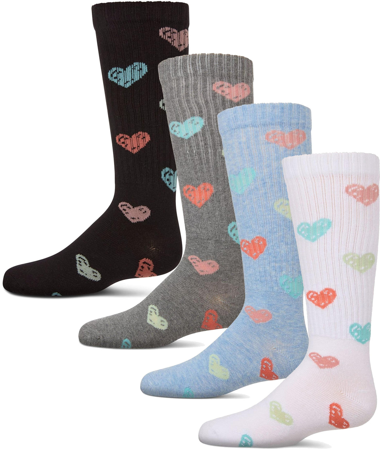 Memoi Girls Multi Graffiti Heart Knee Socks - MKF-7167 Memoi Girls Multi Graffiti Heart Knee Socks - MKF-7167