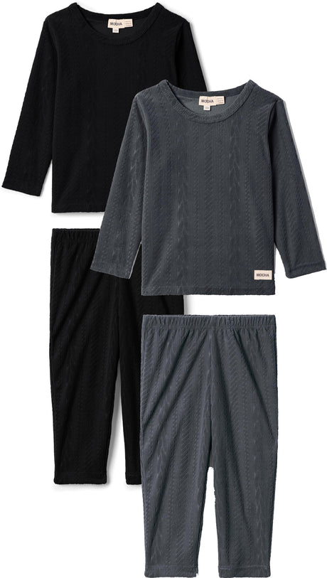 MOCHA Boys Girls Cable Textured Velour Pajamas - WB5CP7207E MOCHA Boys Girls Cable Textured Velour Pajamas - WB5CP7207E