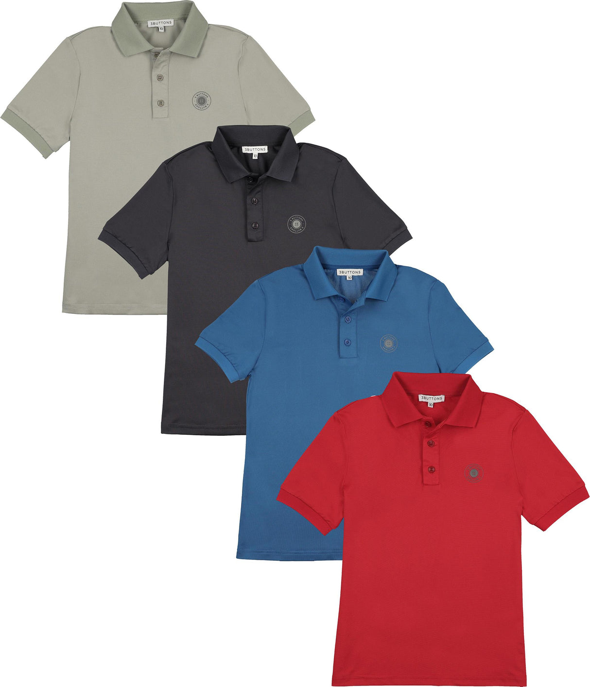 3 Buttons Boys Short Sleeve Polo Shirt - Classic Sport 3 Buttons Boys Short Sleeve Polo Shirt - Classic Sport