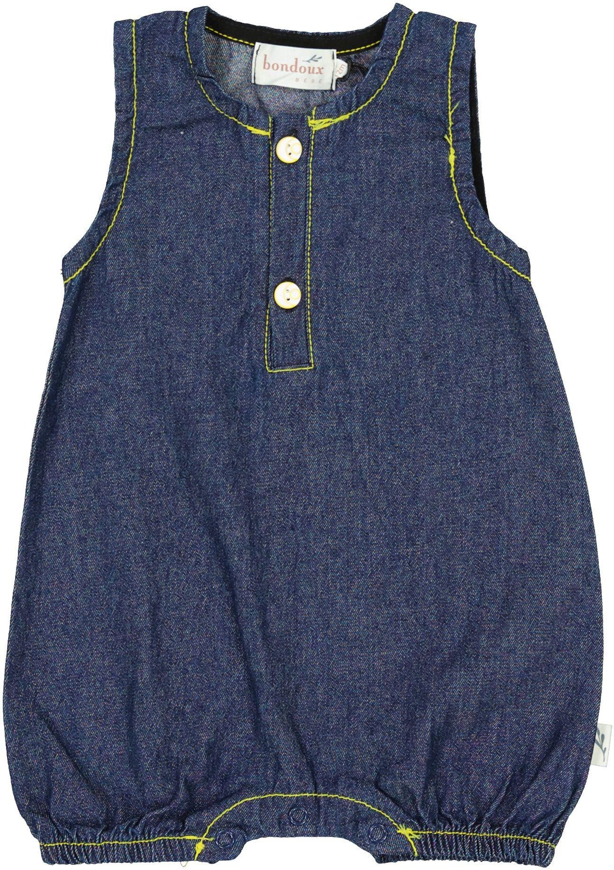 Bondoux Bebe Baby Boys Denim Stitch Romper - S25-233BB Bondoux Bebe Baby Boys Denim Stitch Romper - S25-233BB