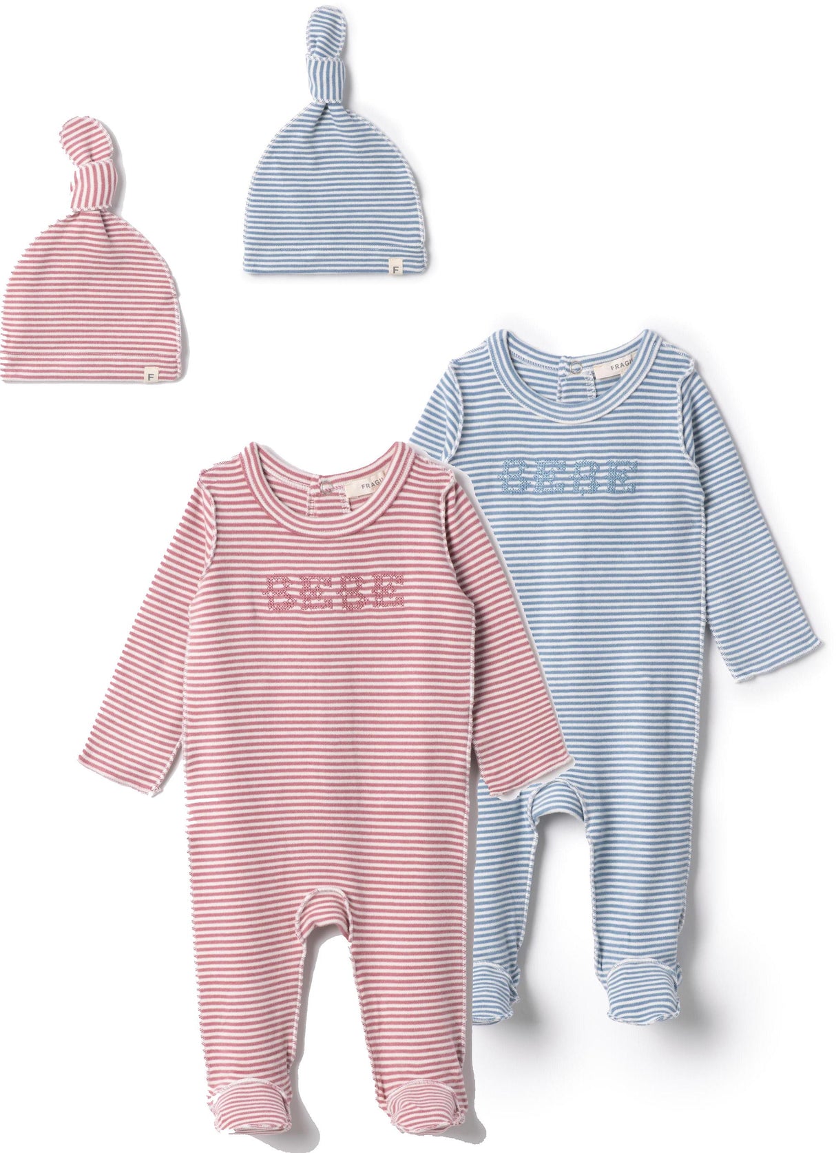 Fragile Baby Boys Girls Striped Footie & Beanie Set - WB5CP7219A Fragile Baby Boys Girls Striped Footie & Beanie Set - WB5CP7219A