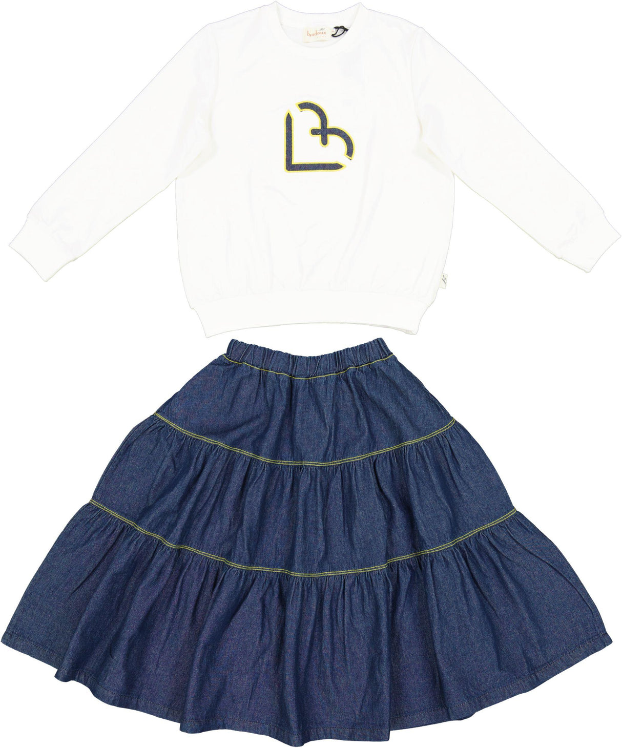 Bondoux Bebe Girls Teens Denim Stitch Outfit - S25-233SK Bondoux Bebe Girls Teens Denim Stitch Outfit - S25-233SK