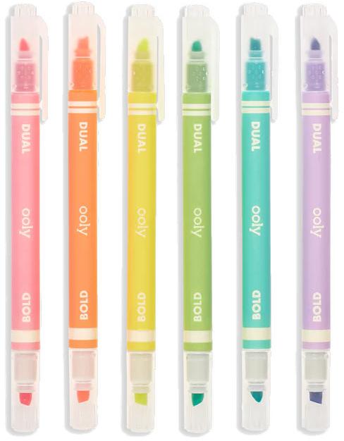 ooly Dual Liner Double-Ended Highlighter 6 Pack - 130-078 ooly Dual Liner Double-Ended Highlighter 6 Pack - 130-078