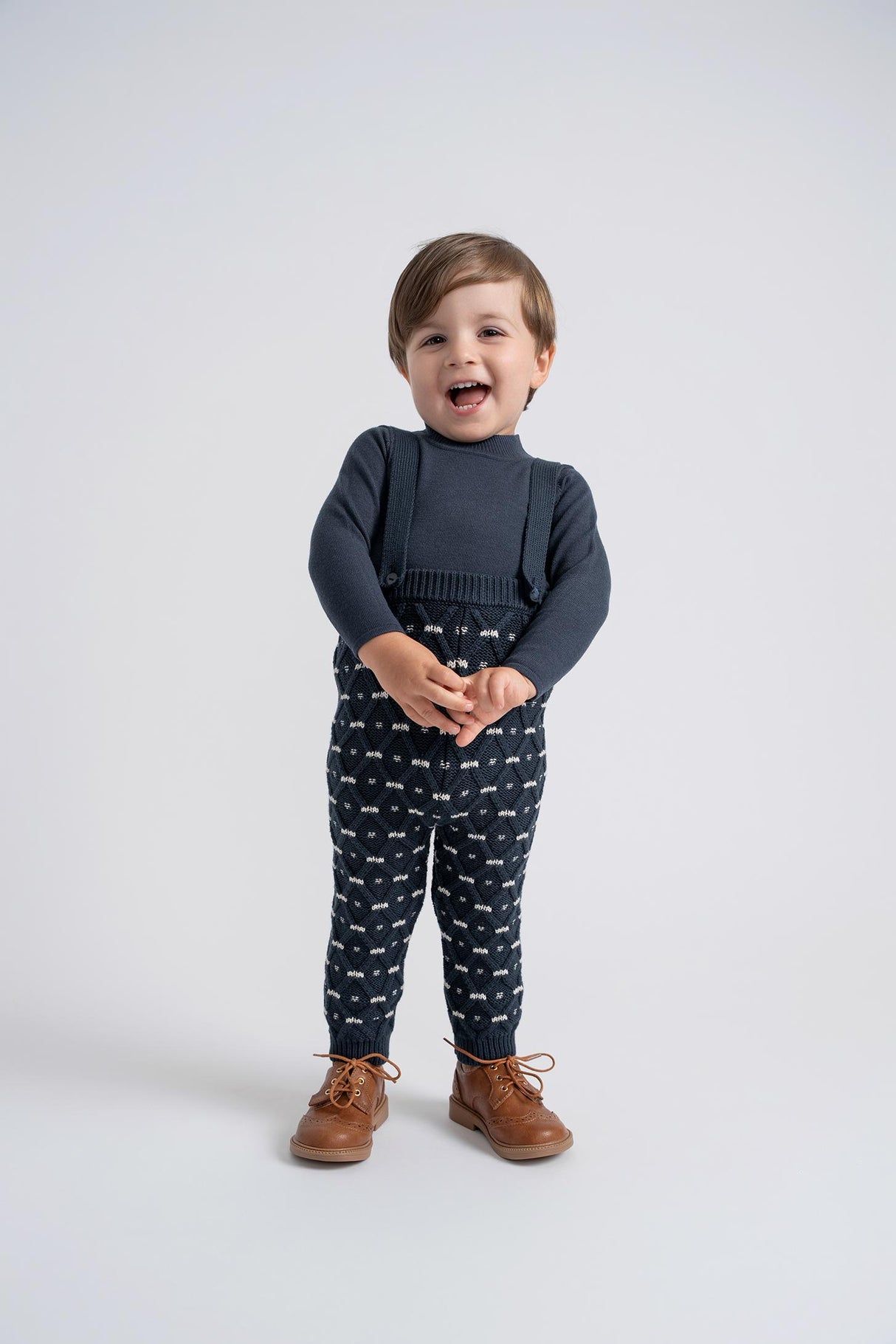 Charlotte & George Boys Knit Overall - WB5CP7246B Charlotte & George Boys Knit Overall - WB5CP7246B