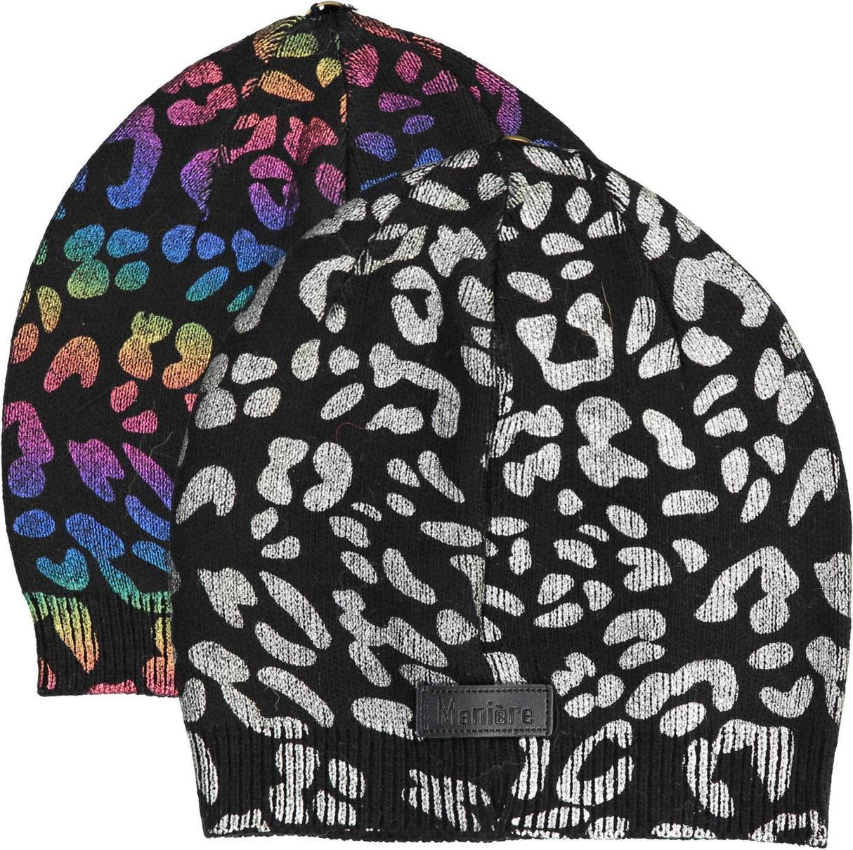 Maniere Girls Foil Leopard Hat with Snap for Pompom - RFH190 Maniere Girls Foil Leopard Hat with Snap for Pompom - RFH190
