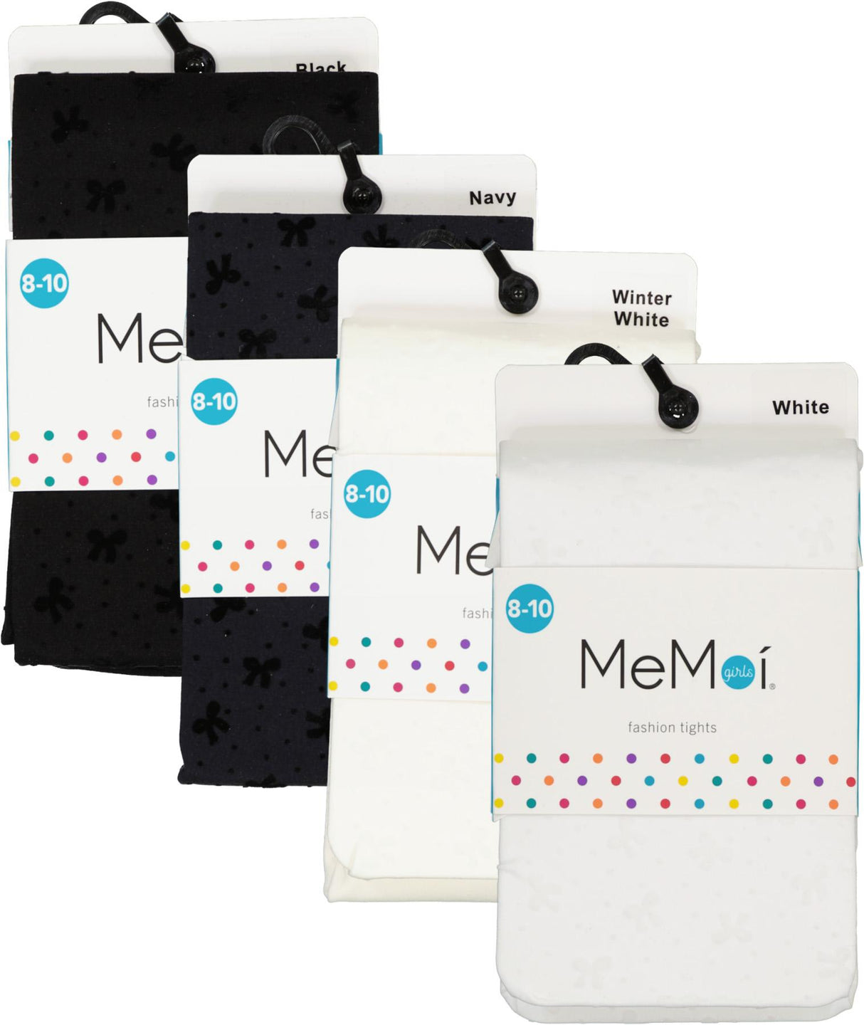 Memoi Girls Mini Bow Flocked Opaque Tights - MKF-11641 Memoi Girls Mini Bow Flocked Opaque Tights - MKF-11641