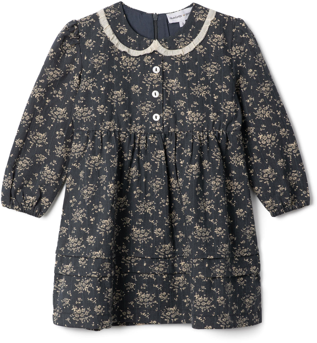 Charlotte & George Girls Woven Flower Print Dress - WB5CP7248D Charlotte & George Girls Woven Flower Print Dress - WB5CP7248D
