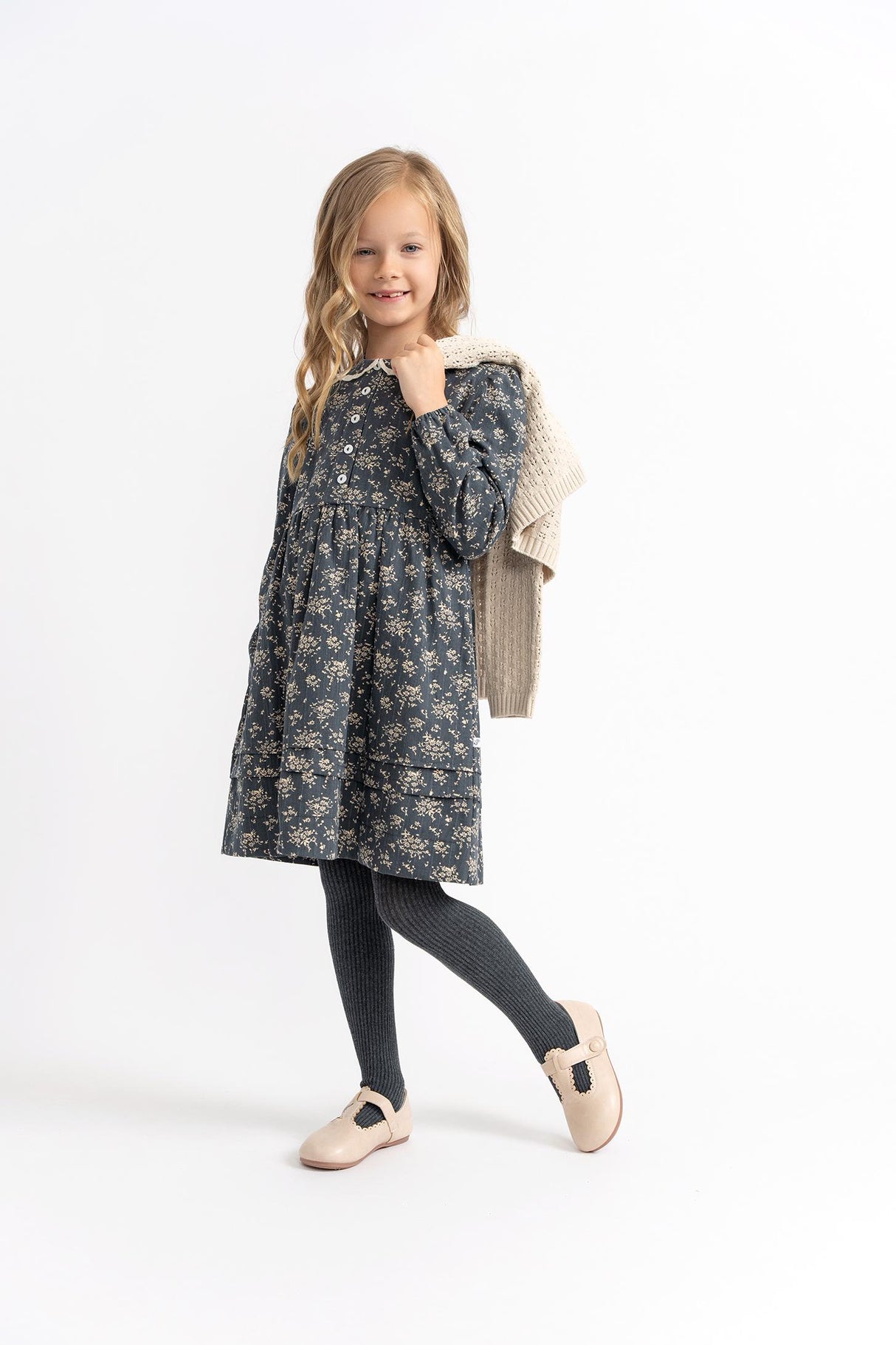 Charlotte & George Girls Woven Flower Print Dress - WB5CP7248D Charlotte & George Girls Woven Flower Print Dress - WB5CP7248D