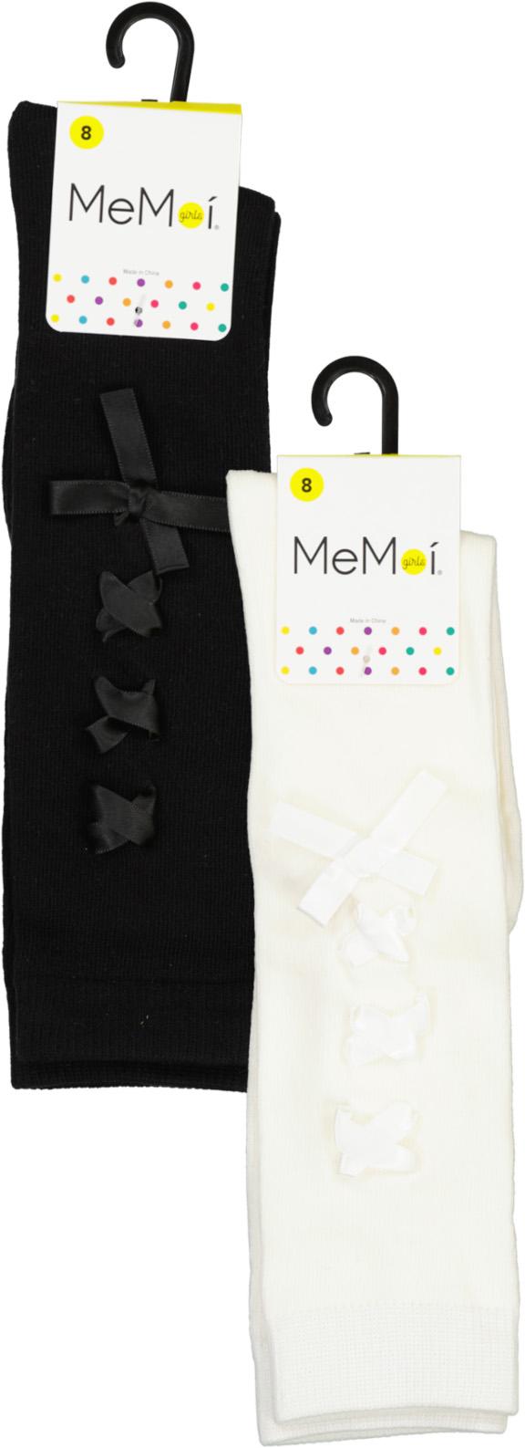 Memoi Girls Weaved Velvet Bow Knee Highs - MKF-11994 Memoi Girls Weaved Velvet Bow Knee Highs - MKF-11994