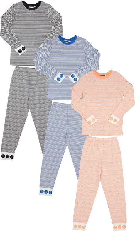 Whipped Cocoa Boys Girls Speckled Striped Cotton Pajamas - SB4CY2370E
