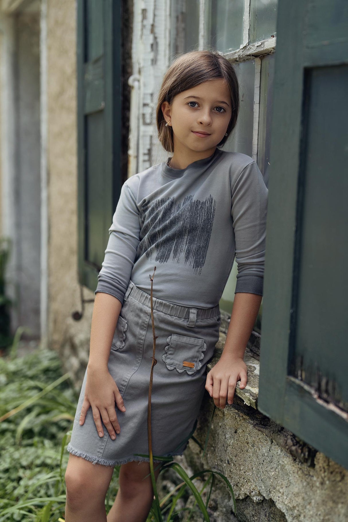 Charlotte & George Boys Girls Brushstroke Print Suede Sweatshirt - WB5CP7257 Charlotte & George Boys Girls Brushstroke Print Suede Sweatshirt - WB5CP7257