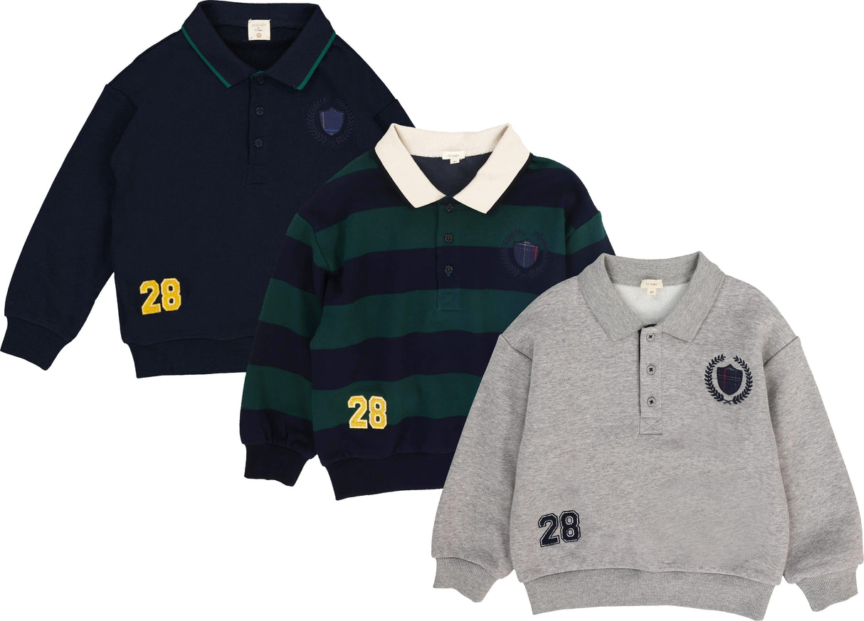 Analogie by Lil Legs Fan Club Collection Boys Long Sleeve Polo Sweatshirt - AF26S521 Analogie by Lil Legs Fan Club Collection Boys Long Sleeve Polo Sweatshirt - AF26S521