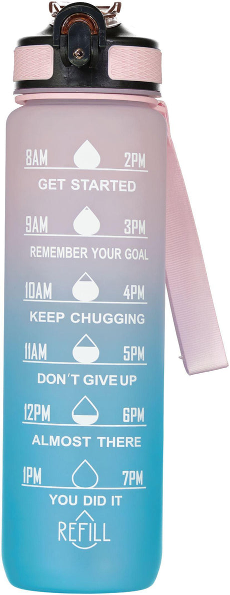 ShirtStop Motivational Water Bottle with Carrying Strap