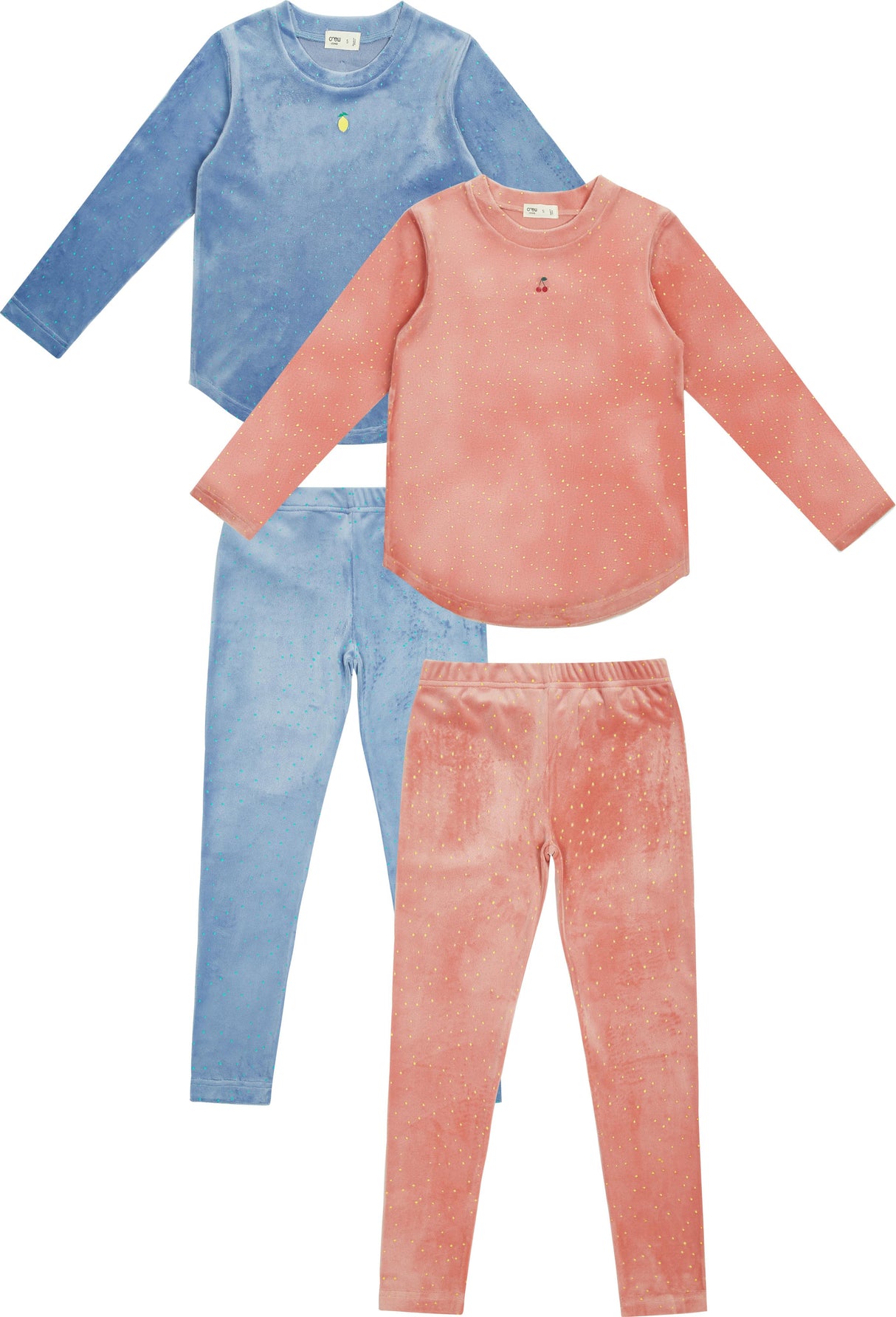 Crew Lounge Boys Girls Velour Dot Pajamas - SG3008 Crew Lounge Boys Girls Velour Dot Pajamas - SG3008